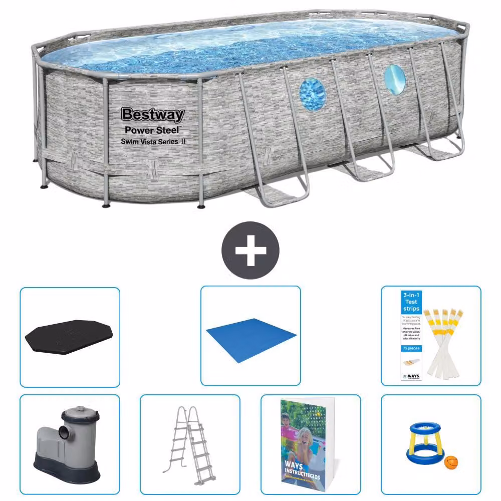 Bestway Power Steel, piscina ovale - 549x274x122 cm - composta da 6 parti, modello S568