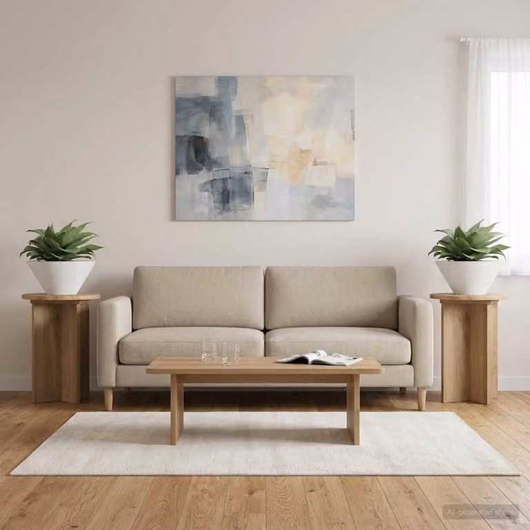 Set di 2 supporti per piante vidaXL in legno color rovere marrone, Ø 29,5 x H 40 cm
