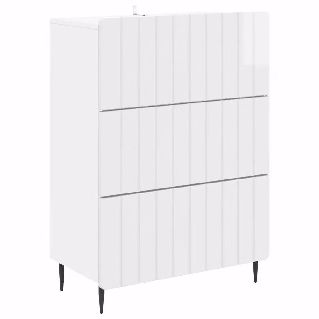 Mobile con Cassetti Moderno vidaXL Bianco in MDF e Metallo L/P/H: 66 x 34,5 x 92 cm – 2
