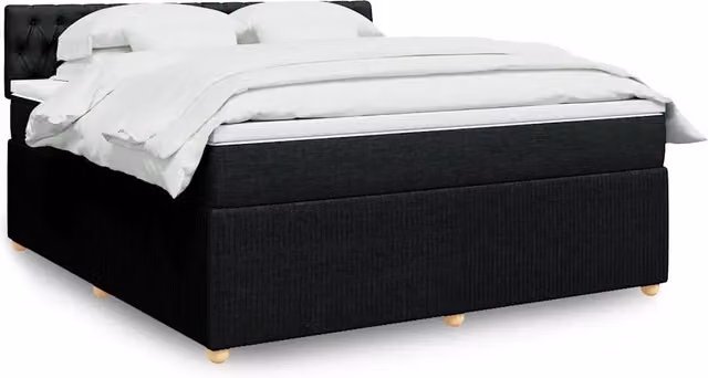 Letto Ibrido vidaXL in Legno di Pino con Materasso Nero e Bianco L/P: 180 x 200 cm