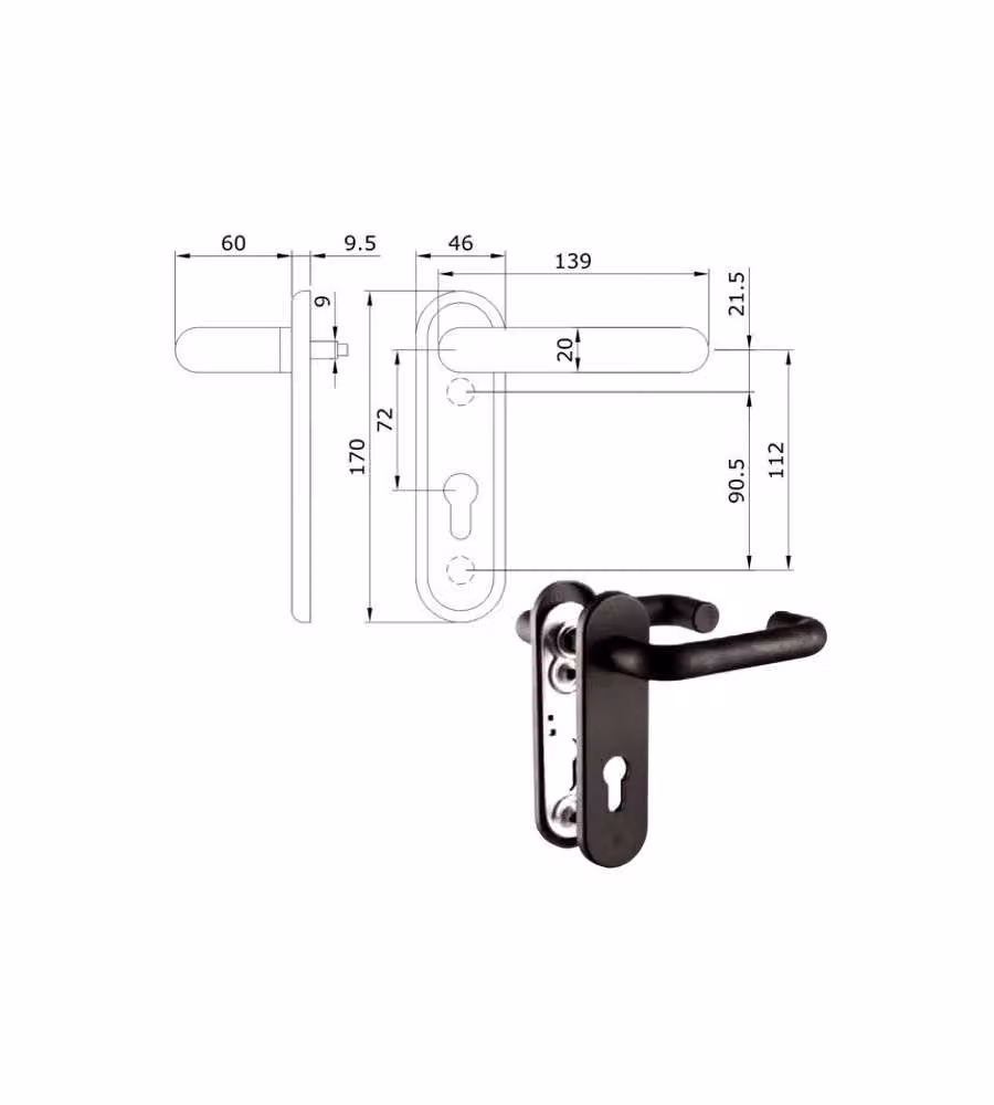 Maniglia Serr.Tagliafuoco Pz 2 032415 Iseo
