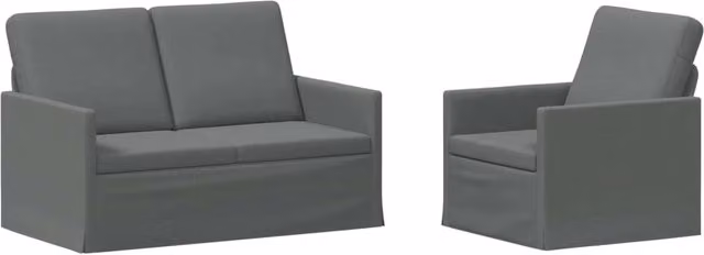 Set di 2 divani moderni vidaXL in tessuto grigio con struttura in metallo per il tuo soggiorno