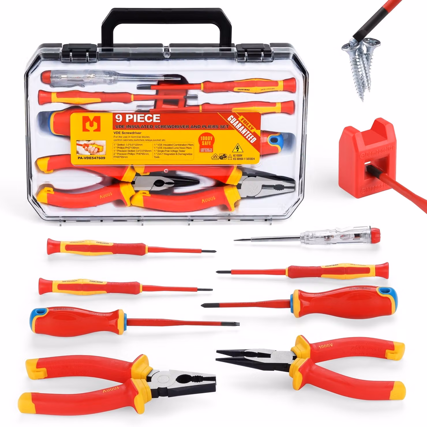 Mustbau Set di cacciaviti a taglio da 9 pezzi