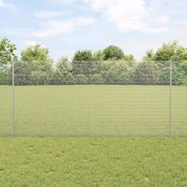 Recinzione in rete saldata con pali 25 x 1,2 m Acciaio zincato 3336364