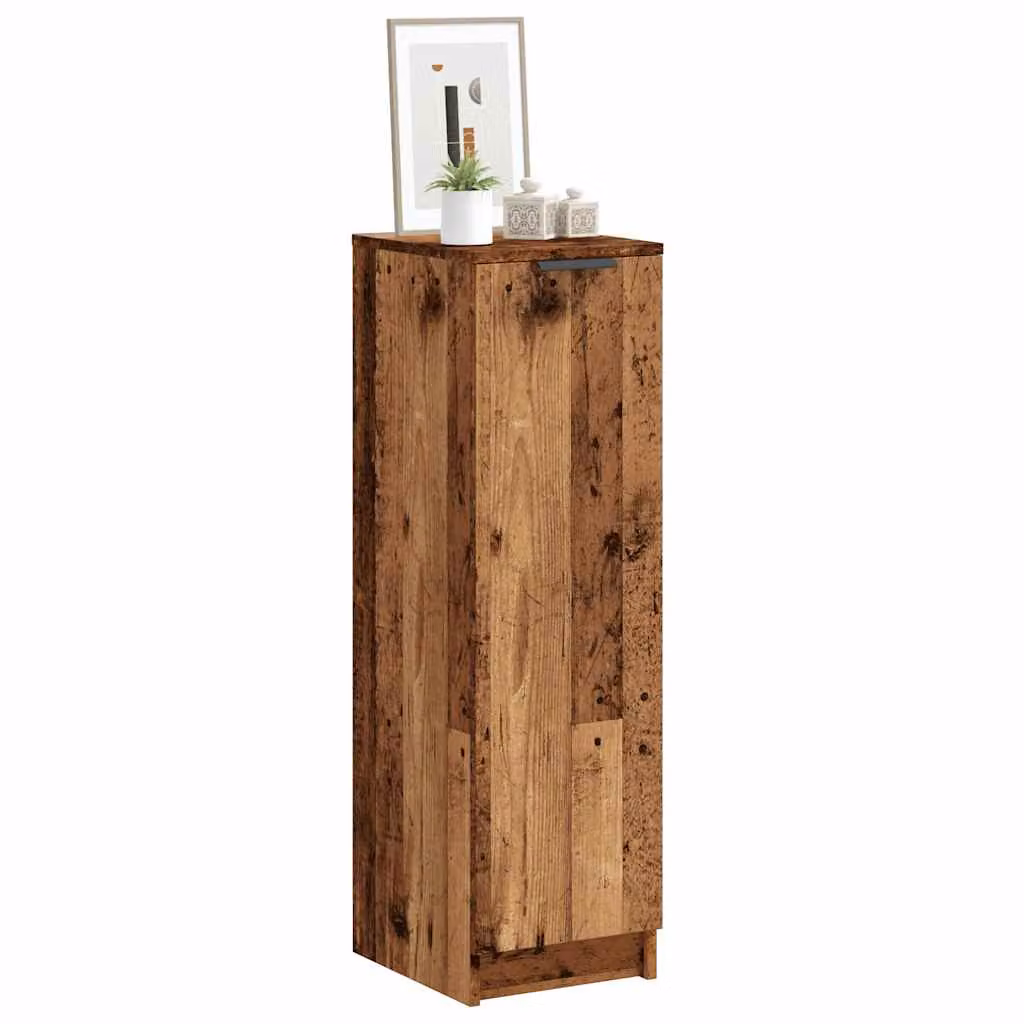Scarpiera moderna vidaXL in legno e MDF marrone con ante a battente, da appendere al muro, L: 29,5 cm, P: 35 cm, H: 100,5 cm