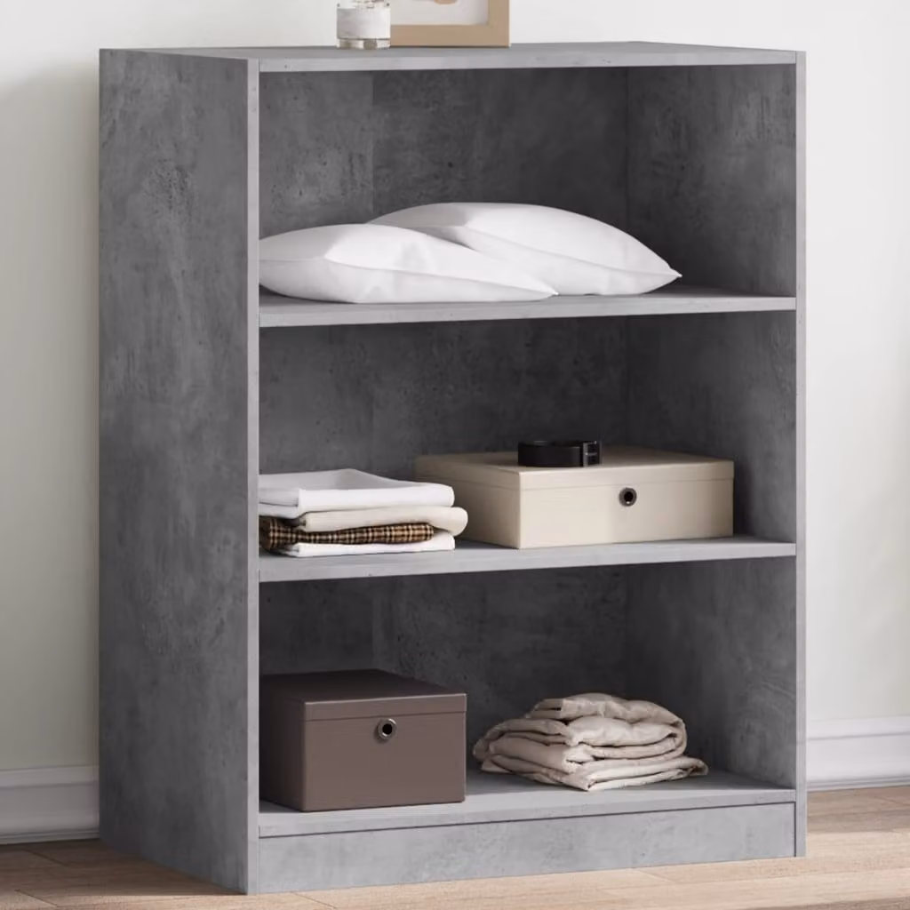 Armadio vidaXL in legno multistrato grigio opaco con ripiani L/P/H: 77 x 48 x 102 cm
