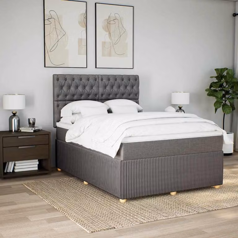 vidaXL Letto Ibrido con Materasso in Tessuto e Struttura in Legno di Pino L/P/H: 160 x 200 x 150,5 cm