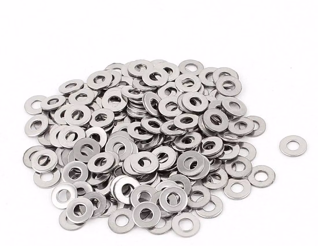 Guarnizioni piane M3 in acciaio inossidabile, set di guarnizioni argento, 200 pezzi