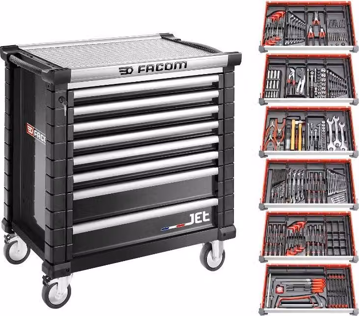 Facom Werkstattwagen JET.8NM3A m. 22 Modulen
