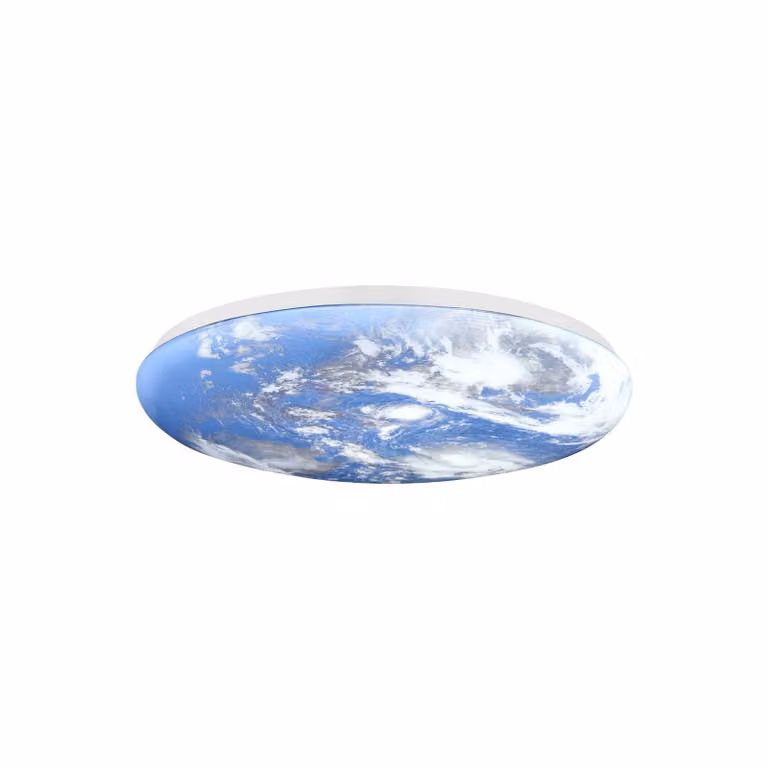 Lindby Plafoniera LED Orbi, 48 cm, blu/bianco, plastica