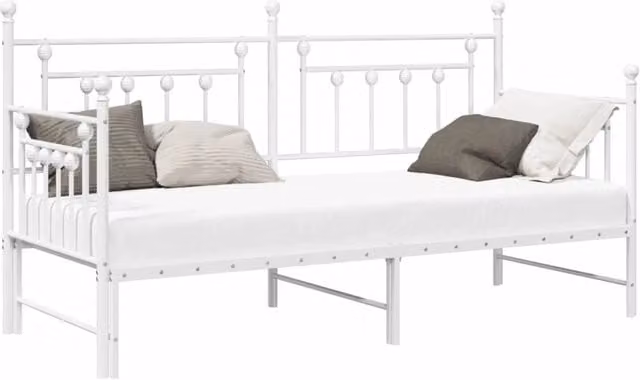 Letto singolo | Letto per adulti | Struttura per letto di giorno Bianco 75 x 190 cm Acciaio