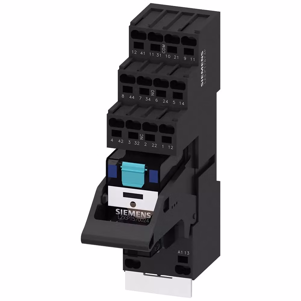 Relè a innesto SIEMENS LZS:PT5D5L24 Dispositivo completo DC24V, 4 contatti di commutazione LED