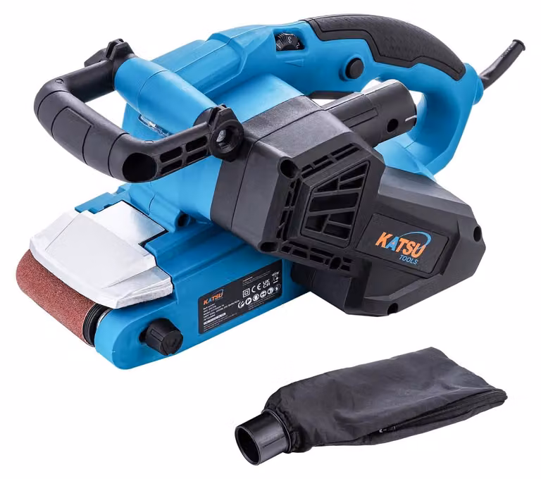 Levigatrice a nastro elettrica - Potenza: 1050 W - Nastro abrasivo: 76 x 533 mm - Grana media - Per lavorazione del legno