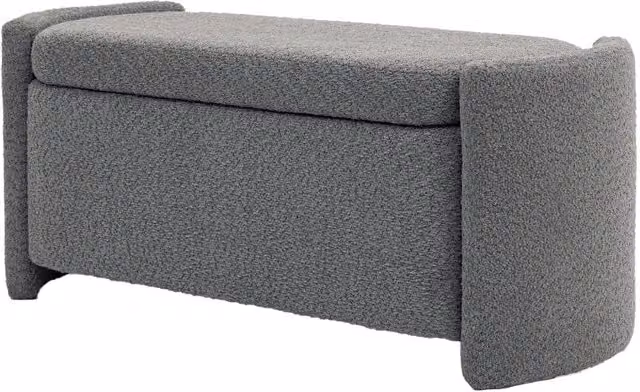 Panca contenitore, panca imbottita con coperchio, effetto velluto, panca contenitore, panca con contenitore per soggiorno, camera da letto, grigio,