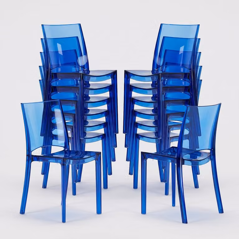 18 Sedie B-Side Grand Soleil per Bar Trasparente Offerta Stock - Blu Trasparente
