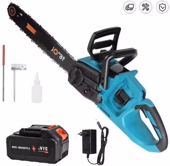 Sega circolare a batteria - 16 pollici - 18V - 3500W - Brushless - Per taglio di legno e materiali compositi - Giardino - 1 batteria inclusa