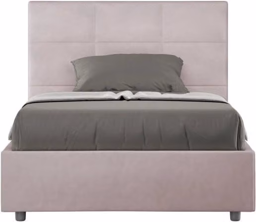 Letto imbottito con contenitore Ityhome Mika in microfibra, L/P: 120 x 200 cm, colore viola/rosa