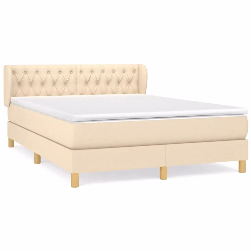 Letto Ibrido con Giroletto a Molle e Materasso vidaXL in Colore Beige e Bianco L/P/H: 140 x 200 cm – 2