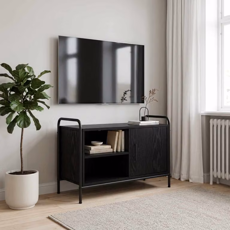 vidaXL Mobile TV 67,5 x 33 x 50 cm Rovere Nero