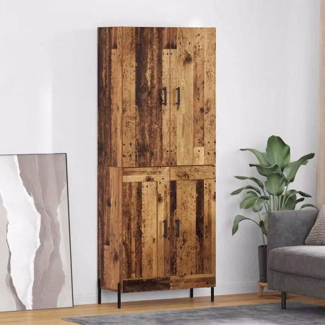 Credenza-Buffet-Armadio da cucina Legno vecchio 69,5 x 34 x 180 cm Legno multistrato 294754