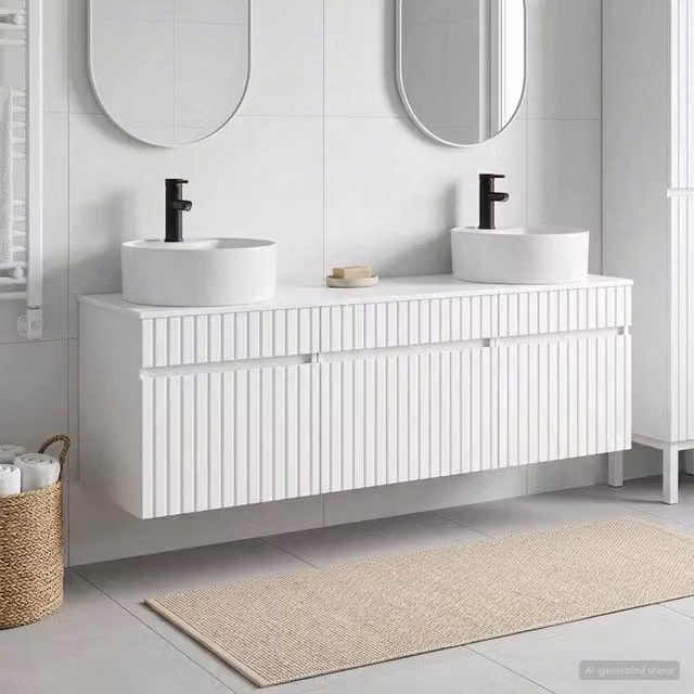 Set di Armadi da Bagno 3 pz Bianco Lucido 49 x 44,5 x 65 cm 3405751