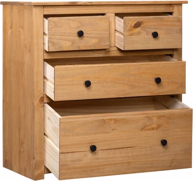 Credenza in legno massello di pino stile rustico marrone vidaXL L 80 x P 40 x H 83 cm