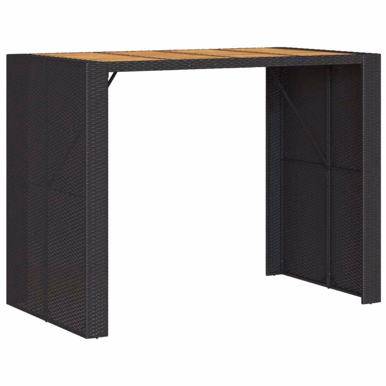 Tavolo Bar da Giardino Piano in Acacia 145x80x110 cm Polyrattan