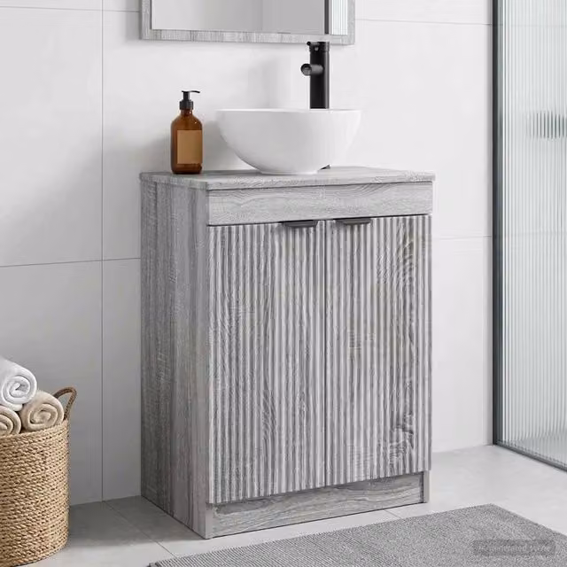 Mobile da bagno con lavabo Sonoma grigio 54 x 35 x 83 cm 890144