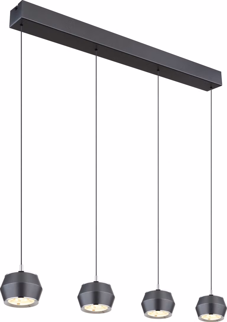 Lampada a sospensione per sala da pranzo alluminio grigio Luce a sospensione a LED 4 fiamme 15209-4