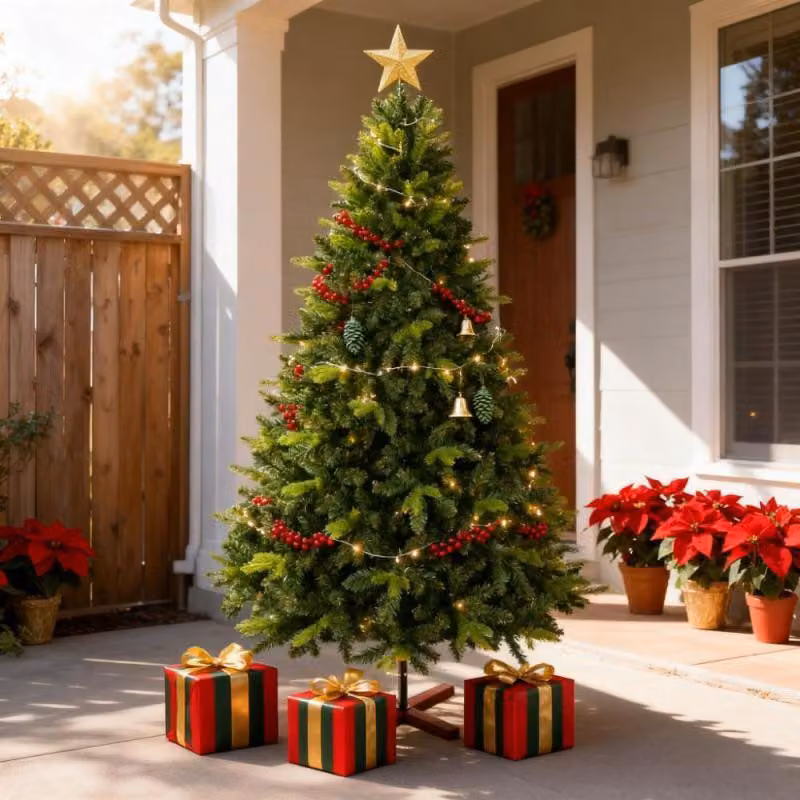 180cm Albero di Natale Premium per Interni ed Esterni, Resistente ai Raggi UV, Resistente al Gelo, Montaggio Rapido con Base Stabile e Pratico Custodia di Archiviazione
