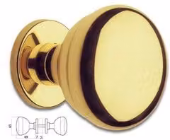Pomolo porta girevole Q8 Ghidini in ottone lucido oro