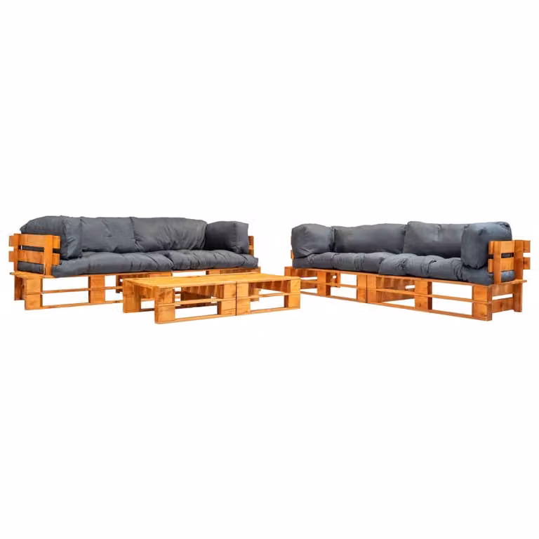 Maison Exclusive - Set da giardino da 6 pezzi realizzato con pallet e cuscini grigi in legno