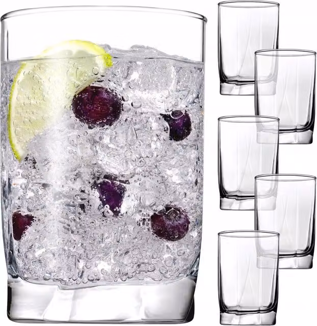 Bicchieri KADAX per bevande, whisky, succhi di frutta, set da 6 bicchieri, 250 ml