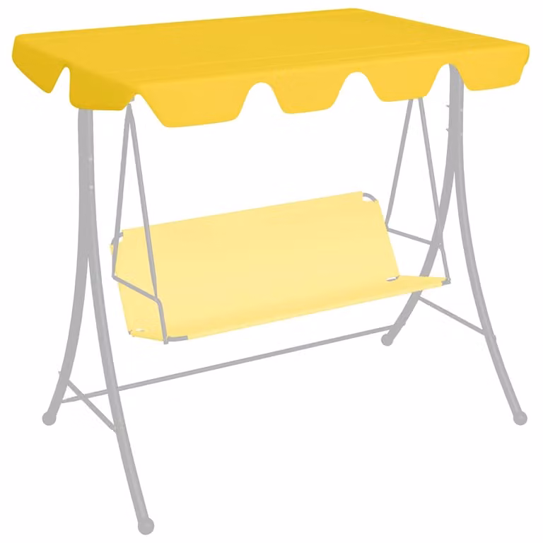 Baldacchino per dondolo da giardino vidaXL in poliestere rivestito in PVC, Giallo, L/P/H: 188 x 145 x 168 cm