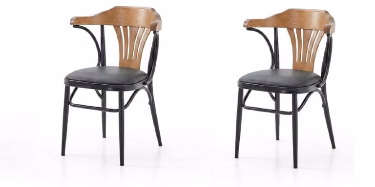 Set di due sedie: design moderno, comfortevole, imbottita, colore nero, stile elegante
