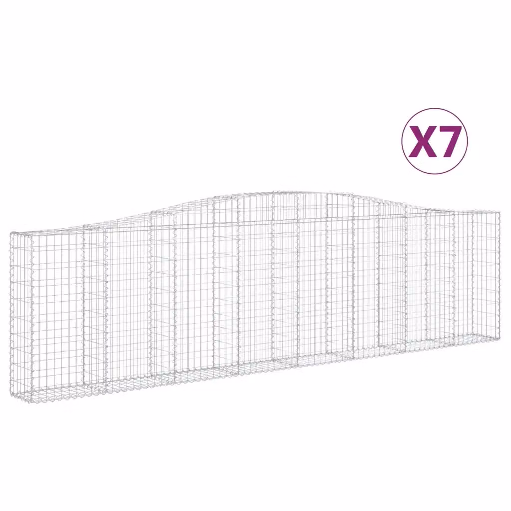 Set di 7 Cesti Gabbioni ad Arco Videx in Acciaio Zincato Argento L: 400 cm, P: 30 cm, H: 100/120 cm – 2