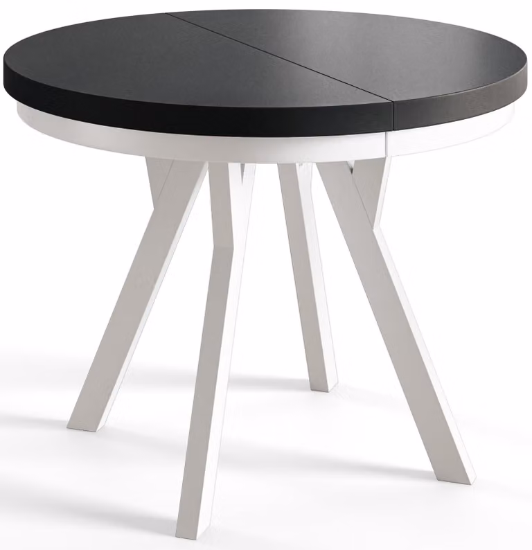 Alpi Moebel, Tavolo da Pranzo Evo, Tavolo per Mangiare Allungabile, Diametro da 90 - 190 cm, Nero