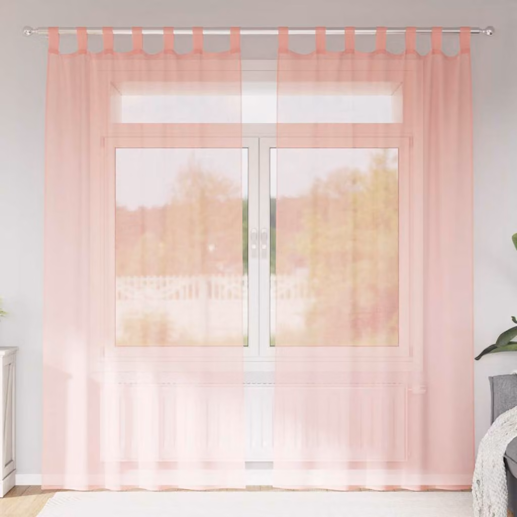Set di 2 tende semitrasparenti in voile vidaXL rosa, L: 140 cm, H: 225 cm