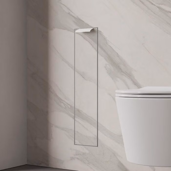Modulo WC a incasso Kronenbach, design cubico, dimensioni 15,4 x 65,8 cm, apertura porta a sinistra