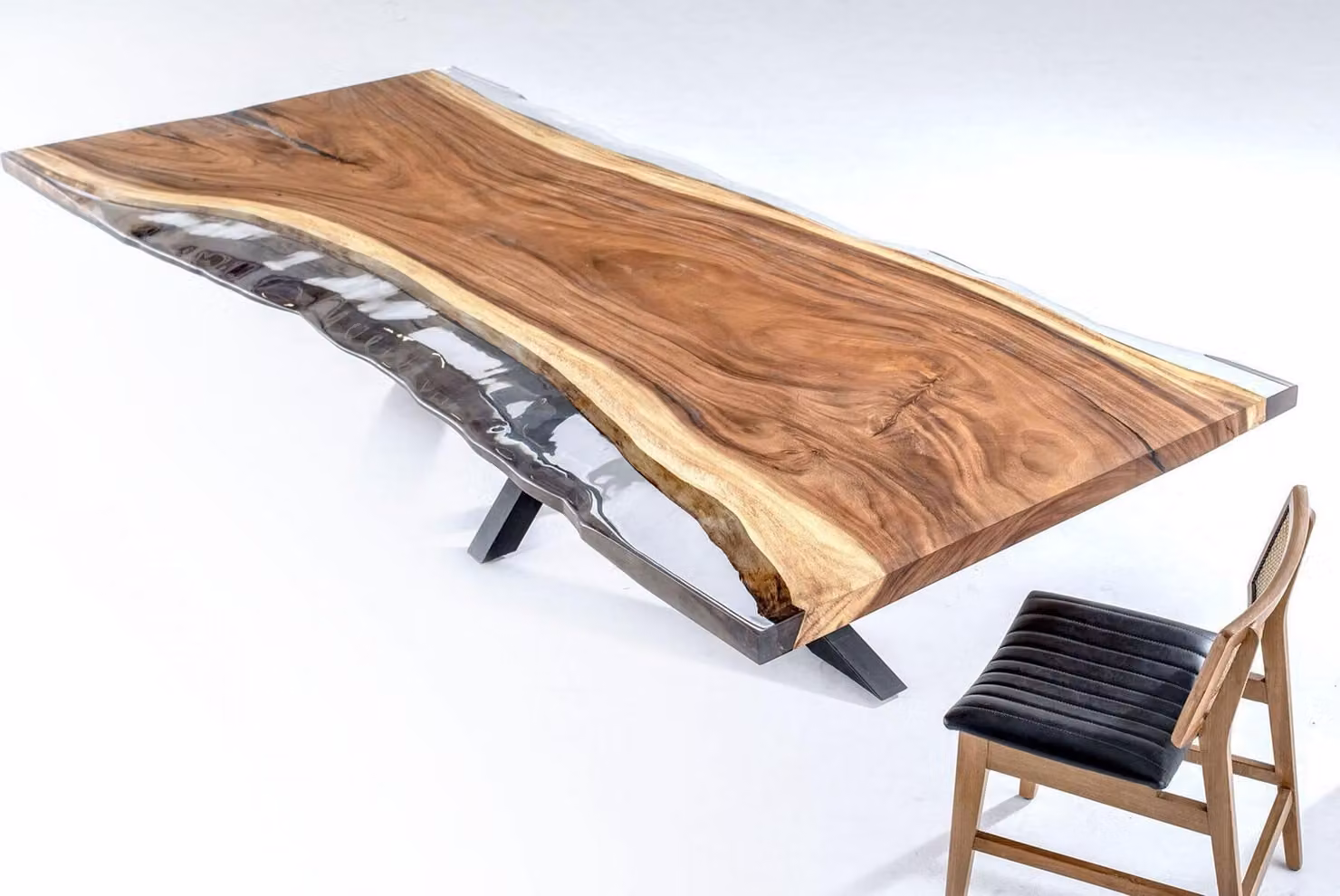 Esszimmertisch Konferenztische Esstisch Epoxidharz Tisch Holz Braun