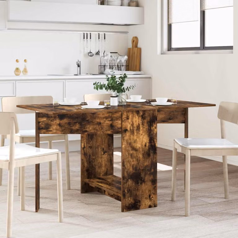 vidaXL Tavolo da Pranzo Moderno Estensibile in Legno MDF Laminato Marrone L: 138 cm, P: 70 cm, H: 73,5 cm