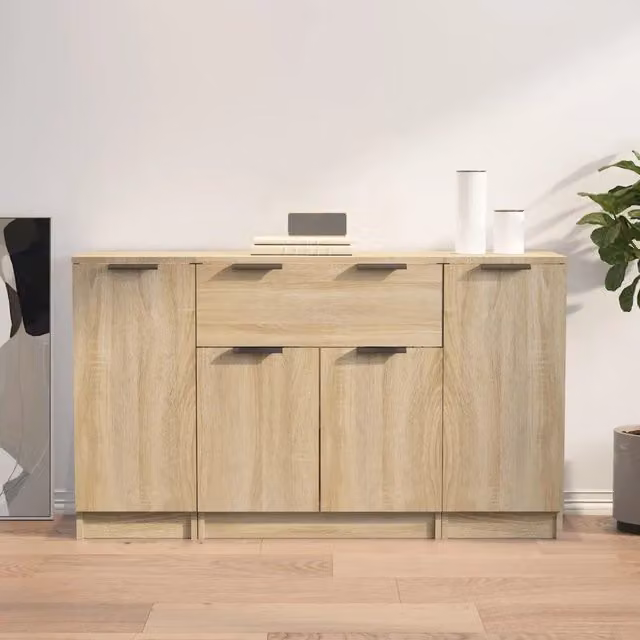 Credenze 3 pz Rovere Sonoma in Legno Multistrato 3115830