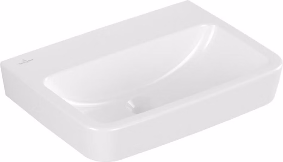 Villeroy & Boch O.novo - Lavabo 500x370 mm, senza sfioratore, senza foro per miscelatore, AntiBac, CeramicPlus, bianco alpino 434453T2