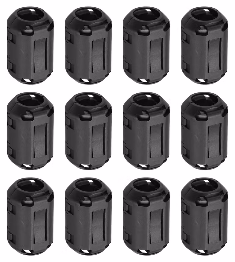 Clip per nucleo ferromagnetico a anello, 13 mm, confezione da 12 pezzi, colore nero