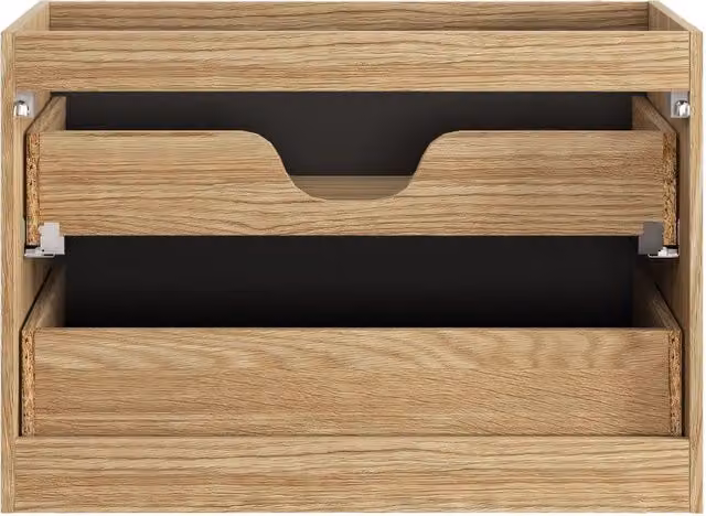 Mobile sottolavabo da bagno Luxor Living con 2 cassetti, colore nero, L: 80 cm, P: 57 cm, H: 46 cm
