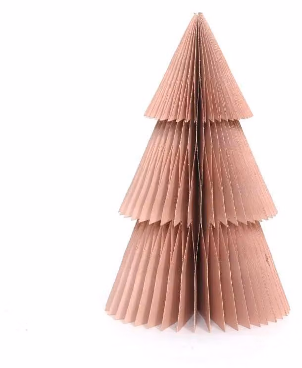 Albero di Natale in carta alveolare, colore rosa, 20 cm. Prodotto con materiali naturali