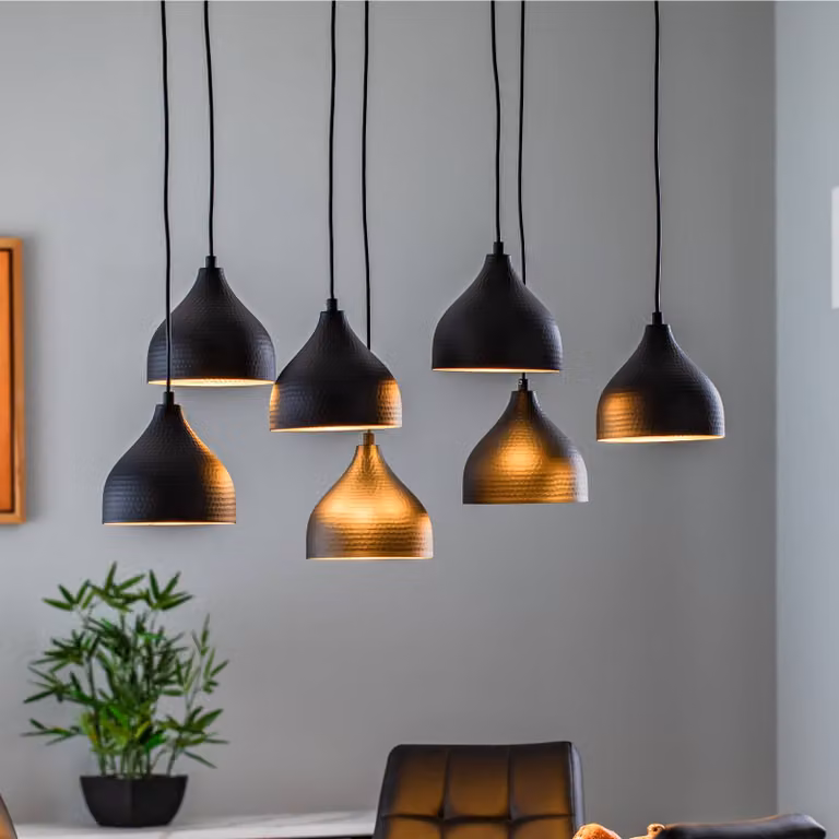 Lampada a sospensione Tattoo 6221 Opviq, dimmerabile, Nero, Soggiorno / Sala da pranzo, Metallo, marocchino / arabo, Lampada a sospensione