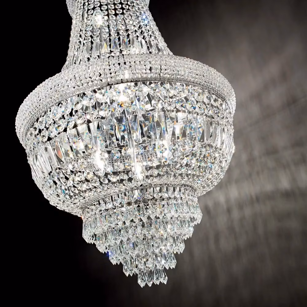 Lampadario Classico Dubai IDEAL LUX in Metallo e Cristallo Cromo con 10 Luci E14 – 2