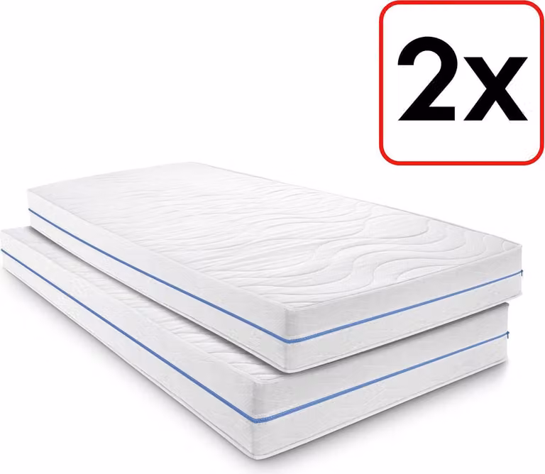 Materasso ergonomico matrimoniale 90x200 cm a 7 zone Supportho Premium, altezza 18 cm, livello di rigidità H2/H3, twin set