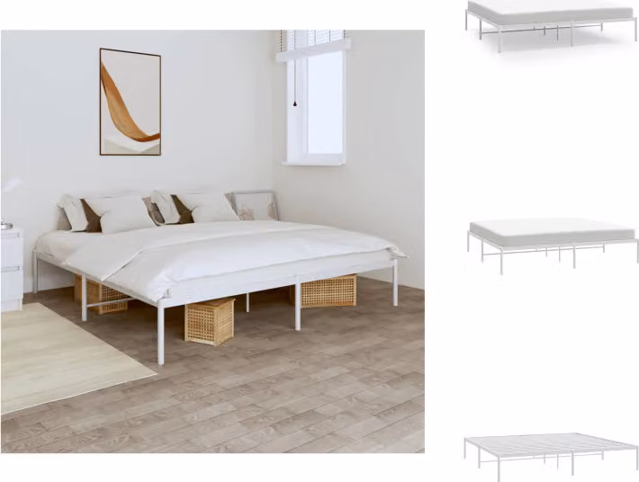 vidaXL Struttura letto in metallo bianco 180x200 cm - Letti e strutture letto